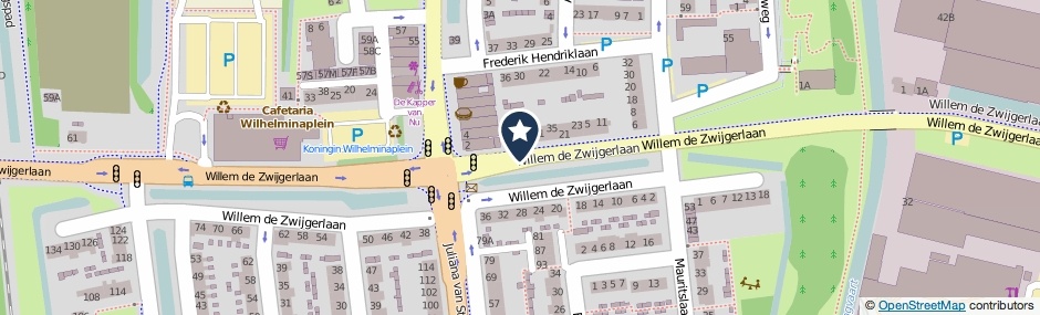 Kaartweergave Willem De Zwijgerlaan in Waddinxveen