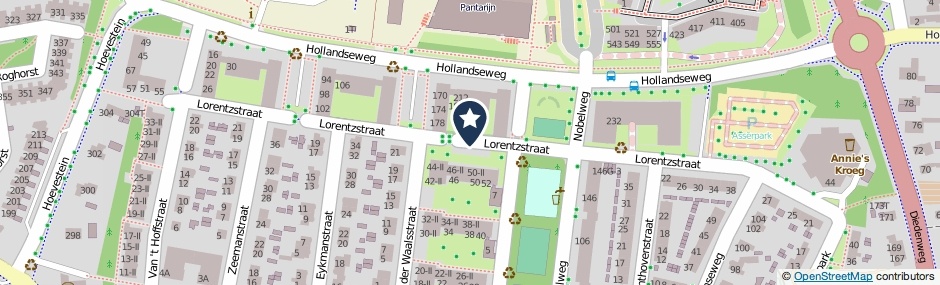 Kaartweergave Lorentzstraat in Wageningen