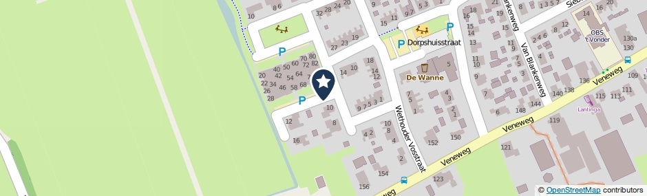 Kaartweergave Burgemeester Pastoorstraat in Wanneperveen