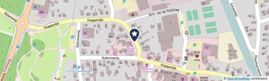 Kaartweergave Klapperdijk in Wapenveld