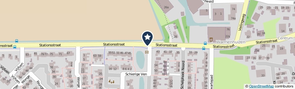 Kaartweergave Stationsstraat in Warmenhuizen