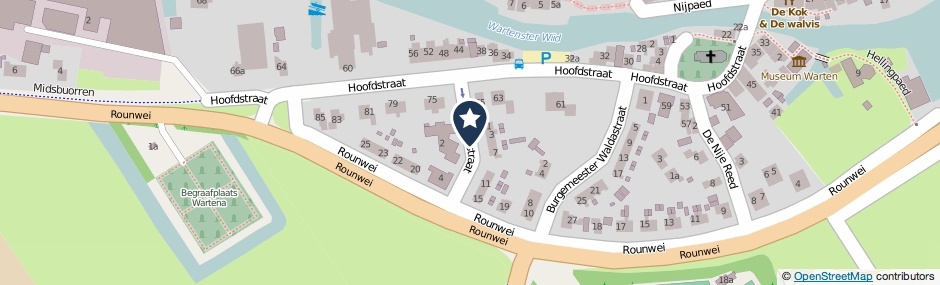 Kaartweergave Schoolstraat in Warten