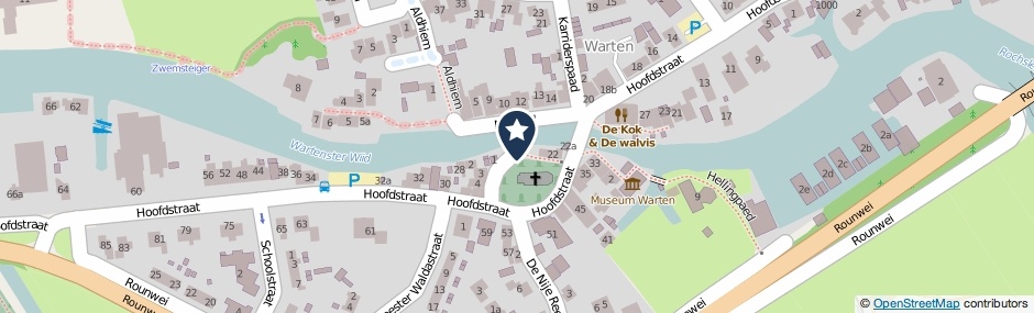 Kaartweergave Tsjerkepaed in Warten