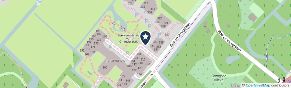 Kaartweergave Van Ommerenpark in Wassenaar