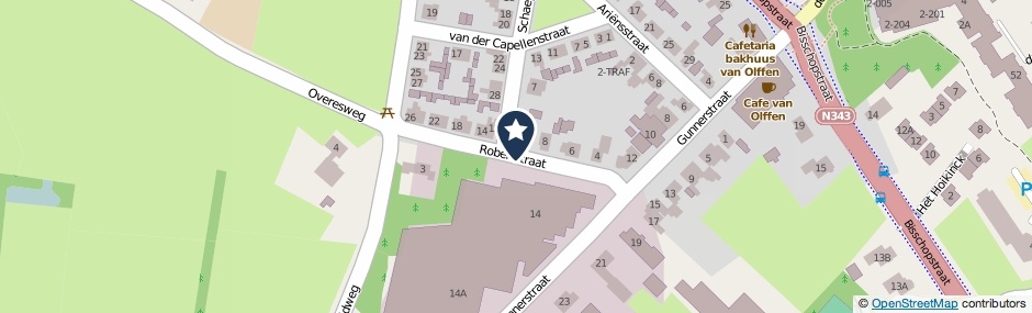 Kaartweergave Robertstraat in Weerselo