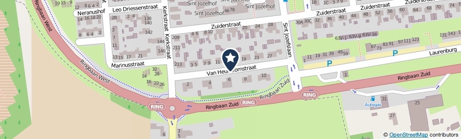 Kaartweergave Van Heukelomstraat in Weert