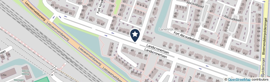 Kaartweergave Landscronerlaan in Weesp