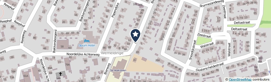 Kaartweergave Bierweg in Wemeldinge