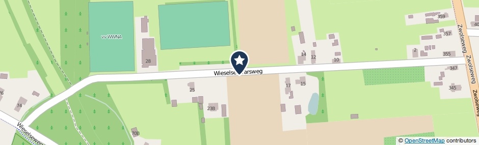 Kaartweergave Wieselsedwarsweg in Wenum Wiesel