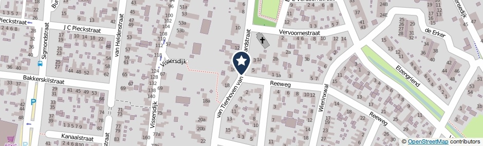 Kaartweergave Van Tienhoven Van De Boogaardstraat in Werkendam