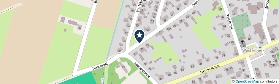 Kaartweergave Beekstraat in Westerbeek