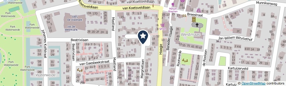 Kaartweergave Nikolaus Boutstraat in Westmaas