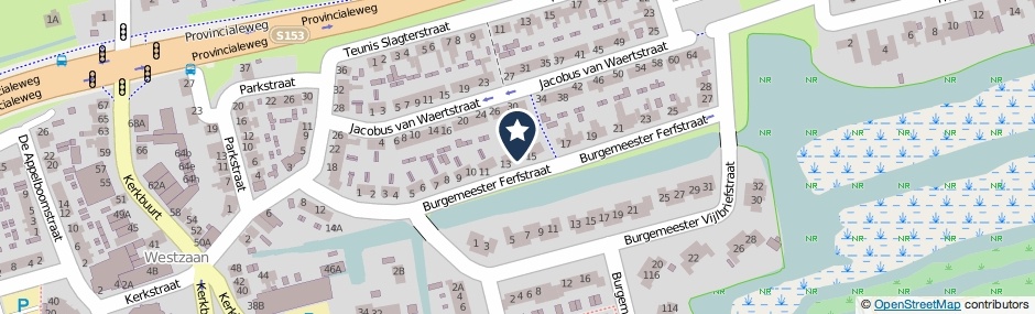 Kaartweergave Burgemeester Ferfstraat 14 in Westzaan