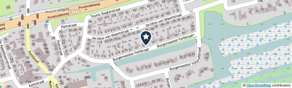 Kaartweergave Burgemeester Ferfstraat 16 in Westzaan