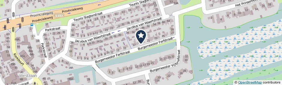 Kaartweergave Burgemeester Ferfstraat 19 in Westzaan