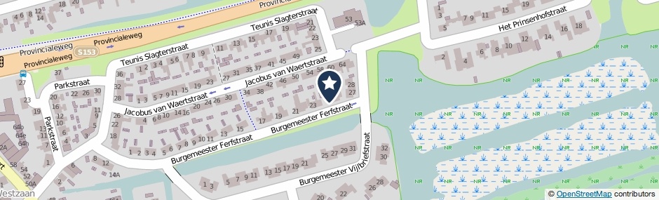 Kaartweergave Burgemeester Ferfstraat 25 in Westzaan