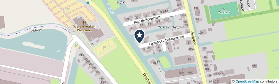 Kaartweergave Cornelis G. Dekkerstraat 20 in Westzaan