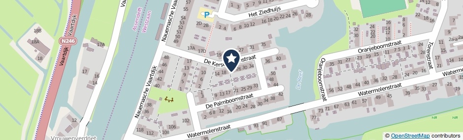 Kaartweergave De Kersenboomstraat 22 in Westzaan