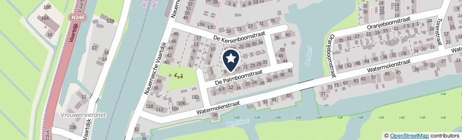 Kaartweergave De Palmboomstraat 13 in Westzaan