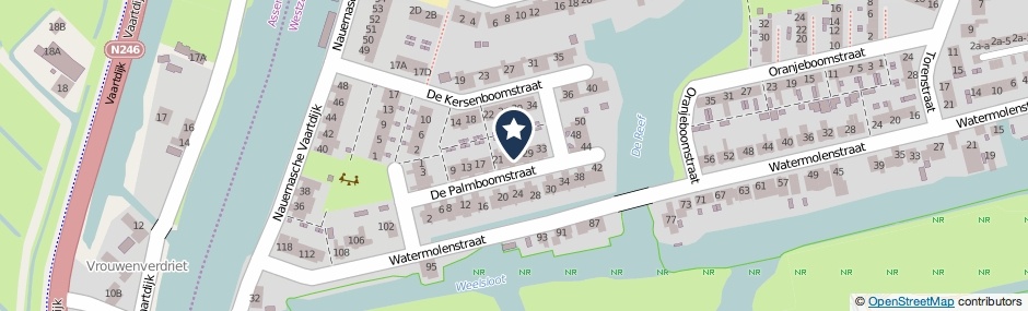 Kaartweergave De Palmboomstraat 25 in Westzaan