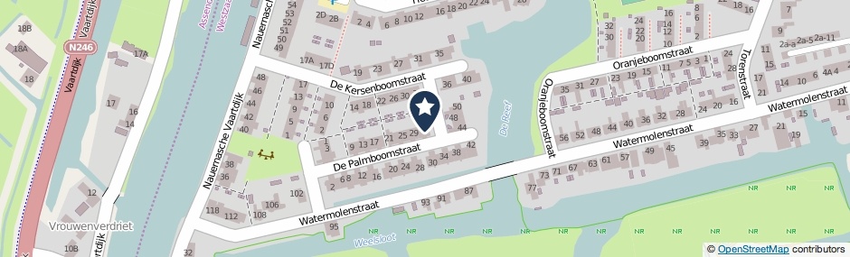 Kaartweergave De Palmboomstraat 33 in Westzaan