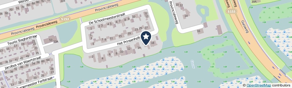 Kaartweergave Het Prinsenhofstraat 16 in Westzaan