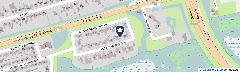 Kaartweergave Het Prinsenhofstraat 25 in Westzaan