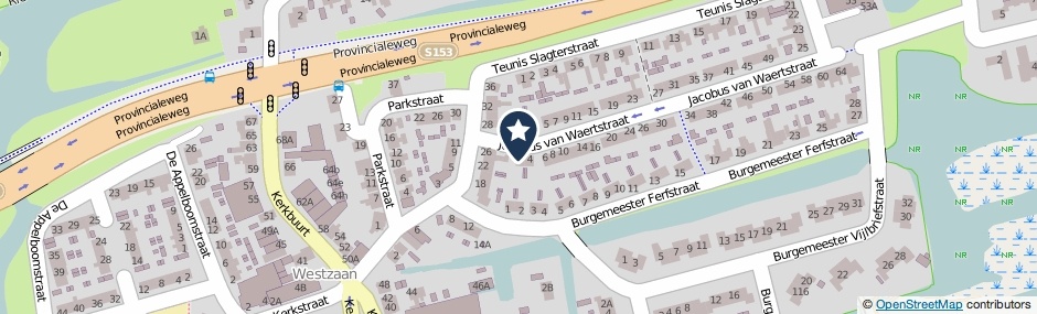 Kaartweergave Jacobus Van Waertstraat 2 in Westzaan