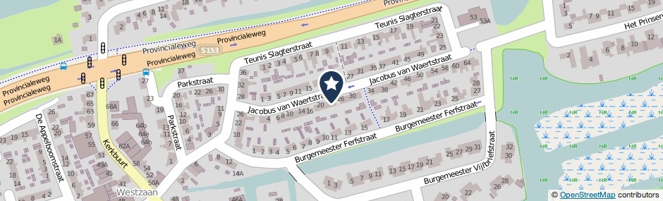 Kaartweergave Jacobus Van Waertstraat 24 in Westzaan