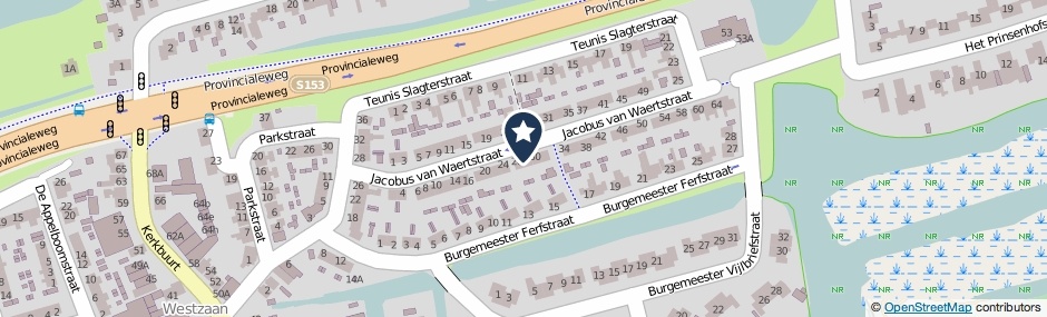 Kaartweergave Jacobus Van Waertstraat 28 in Westzaan