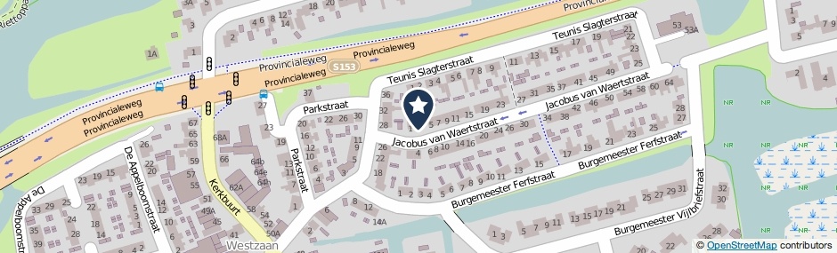 Kaartweergave Jacobus Van Waertstraat 3 in Westzaan