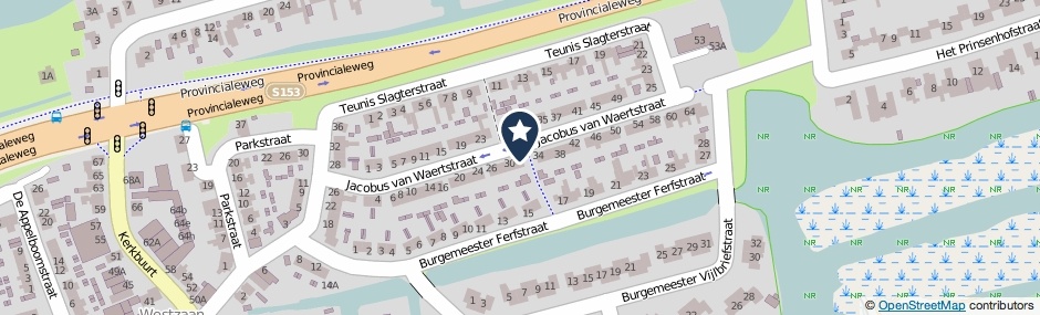 Kaartweergave Jacobus Van Waertstraat 32 in Westzaan