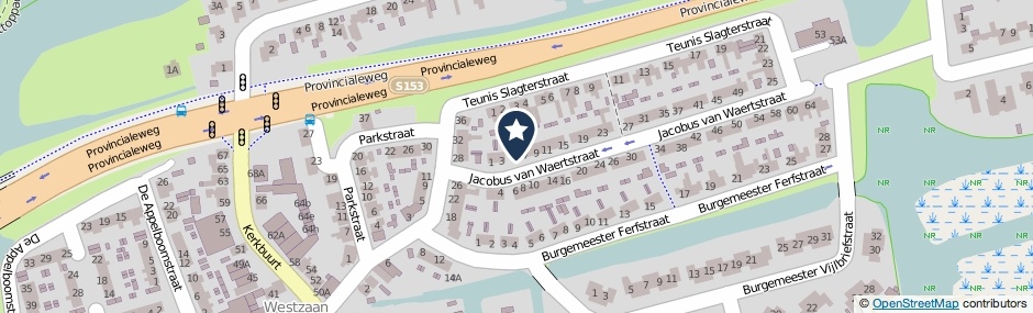 Kaartweergave Jacobus Van Waertstraat 5 in Westzaan