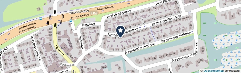 Kaartweergave Jacobus Van Waertstraat 8 in Westzaan