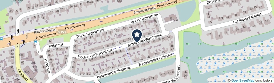 Kaartweergave Jacobus Van Waertstraat in Westzaan