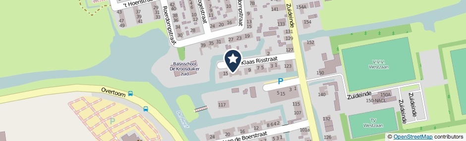 Kaartweergave Klaas Risstraat 13 in Westzaan
