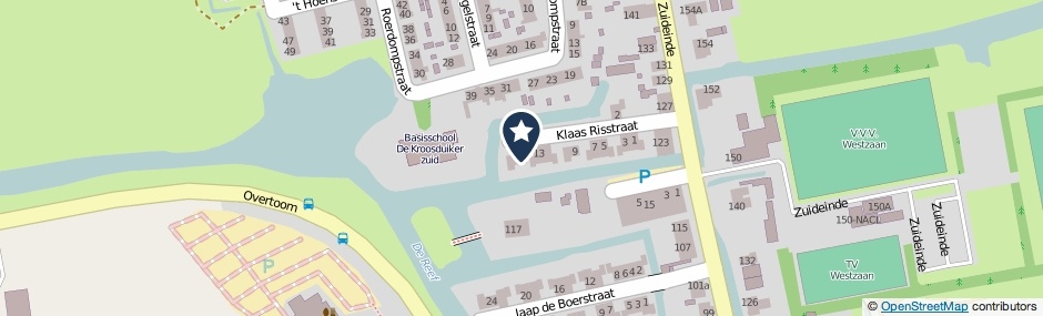 Kaartweergave Klaas Risstraat 15 in Westzaan