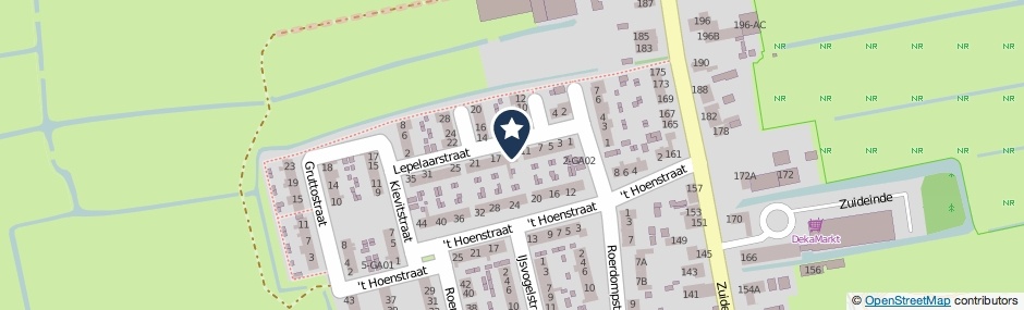 Kaartweergave Lepelaarstraat 13 in Westzaan