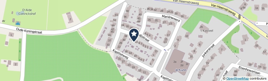 Kaartweergave Abdijstraat 13 in Weurt