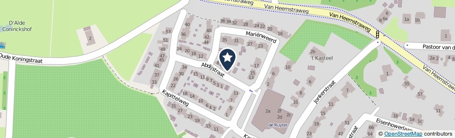 Kaartweergave Abdijstraat 2 in Weurt