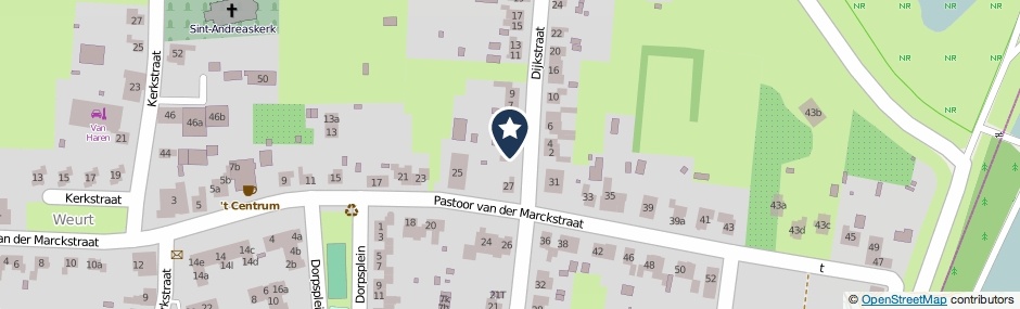 Kaartweergave Dijkstraat 1 in Weurt