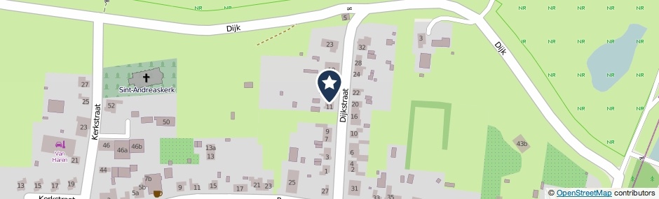 Kaartweergave Dijkstraat 13 in Weurt