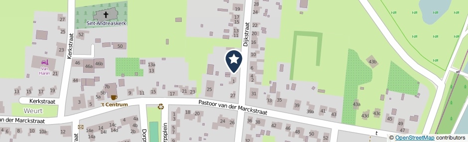 Kaartweergave Dijkstraat 3 in Weurt