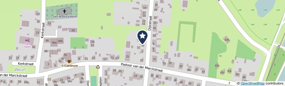 Kaartweergave Dijkstraat 5 in Weurt