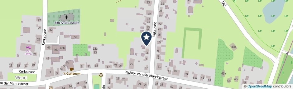 Kaartweergave Dijkstraat 7 in Weurt