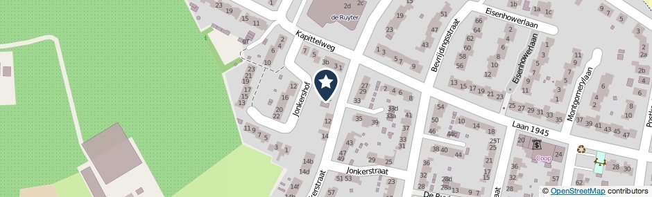 Kaartweergave Jonkerstraat 10-E in Weurt