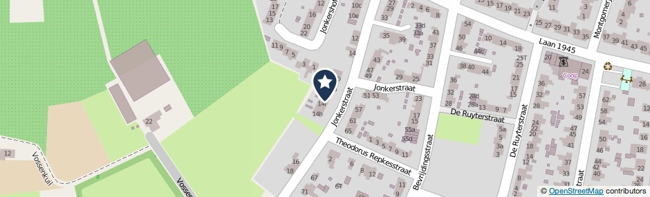 Kaartweergave Jonkerstraat 14-E in Weurt