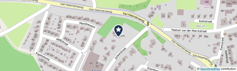 Kaartweergave Jonkerstraat 2 in Weurt
