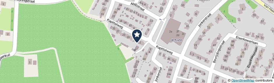 Kaartweergave Kapittelweg 13 in Weurt