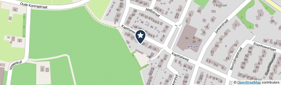 Kaartweergave Kapittelweg 21 in Weurt